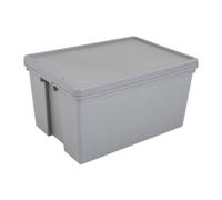 Wham Upcycled Storage Box With Lid Grey, 62L - Heavy Duty Box - Strong Recycled Plastic Multi-Purpose Storage Container Box & Lid