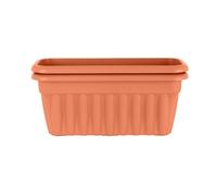 Wham Vista 2 x 60cm Rectangular Plastic Garden Troughs | 100% Recycled Plastic | Weather Resistant & Lightweight | Indoor & Outdoor Use | Drainage in UK - Terracotta
