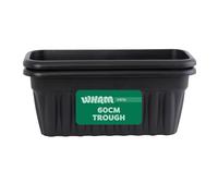 Wham Vista 2 x 60cm Rectangular Plastic Garden Troughs | 100% Recycled Plastic | Weather Resistant & Lightweight | Indoor & Outdoor Use | Drainage in UK - Slate/Black