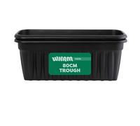 Wham Vista 2 x 80cm Rectangular Plastic Garden Troughs | 100% Recycled Plastic | Weather Resistant & Lightweight | Indoor & Outdoor Use | Drainage in UK - Slate/Black