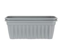 Wham Vista 2 x 80cm Rectangular Plastic Garden Troughs | 100% Recycled Plastic | Weather Resistant & Lightweight | Indoor & Outdoor Use | Drainage in UK - Upcycle Grey