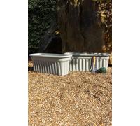 Wham Vista 2x 80cm Rectangular Extra Large Plastic Garden Plant Trough in Grey | Size: 2x 80 cm Wham Grey 2x 80 cm