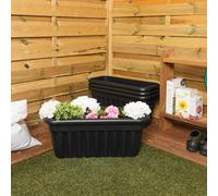 Wham Vista 2x60cm Rectangular Plastic Trough in Black | Size: 2x60 cm Wham Black 2x60 cm