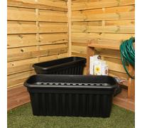 Wham Vista 2x80cm Rectangular Plastic Trough in Black | Size: 2x80 cm Wham Black 2x80 cm
