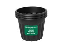 Wham Vista 3 x 50cm Round Plastic Garden Planters | 100% Recycled Plastic | Weather Resistant & Lightweight | Indoor & Outdoor Use | Drainage in UK - Slate/Black