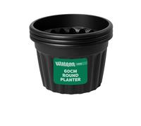 Wham Vista 3 x 60cm Round Plastic Garden Planters | 100% Recycled Plastic | Weather Resistant & Lightweight | Indoor & Outdoor Use | Drainage in UK - Slate/Black