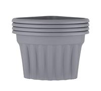 Wham Vista 4 x 49cm Corner Plastic Garden Planters | 100% Recycled Plastic | Weather Resistant & Lightweight | Indoor & Outdoor Use | Drainage in UK - Upcycle Grey