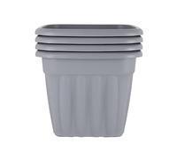 Wham Vista 4 x 49cm Square Plastic Garden Planters | 100% Recycled Plastic | Weather Resistant & Lightweight | Indoor & Outdoor Use | Drainage in UK - Upcycle Grey