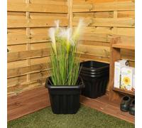 Wham Vista 4x33cm Square Plastic Planter in Black | Size: 4x33 cm Wham Black 4x33 cm