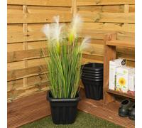 Wham Vista 6x25cm Square Plastic Planter in Black | Size: 6x25 cm Wham Black 6x25 cm
