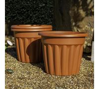 Wham Vista Round Planters (Terracotta, 50cm - Pack of 3)