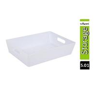 White Wham Plastic Large Rectangle Studio Handy Storage Basket 26Cm X 35Cm 6L