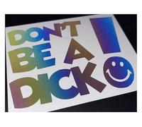 Whamhead Reflective Rainbow Bright DONT BE A DICK Bicycle Motorcycle Bike Helmet Sticker