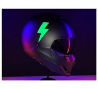 Whamhead Veloviz Lightning Bolt Reflective GREEN Bicycle Motorcycle Bike Helmet Stickers