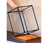 WhamtL Acrylic Display Case Clear Display Case for Figures, Tall Acrylic Display Box 15 20 30 35 40 45 50 Cm, Aluminum Frame & Acrylic Panel & Wooden Base Show Boxes(30x30x50cm (12x12x20in))