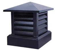 WhamtL Chimney Cowl Vent Cover Chimney Cap Black, All-Weather Square Chimney Cowl, Rooftop Rain Chimney Flue Cover, Aluminum Alloy Square Louvre Roof Vent(250x250mm(9.8x9.8in))