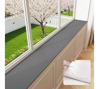 WhamtL Cuttable Diatomaceous Earth Mat Non-Slip, Narrow Absorbent Window Sill Cushion, Scratch Seat Protector for Bay Windows Balconies Kitchen(Dark Gray,100x25cm(39x10in))