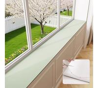 WhamtL Cuttable Diatomaceous Earth Mat Non-Slip, Narrow Absorbent Window Sill Cushion, Scratch Seat Protector for Bay Windows Balconies Kitchen(Green,200x20cm(79x8in))