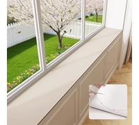 WhamtL Cuttable Diatomaceous Earth Mat Non-Slip, Narrow Absorbent Window Sill Cushion, Scratch Seat Protector for Bay Windows Balconies Kitchen(Beige,140x25cm(55x10in))