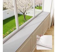 WhamtL Cuttable Diatomaceous Earth Mat Non-Slip, Narrow Absorbent Window Sill Cushion, Scratch Seat Protector for Bay Windows Balconies Kitchen(Light Gray,140x20cm(55x8in))