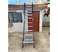 WhamtL Loft Ladder Rooftop Loft Ladder Straight Step, Portable Bunk Bed Ladder with Non Slip Step, Attic Egress Ladder for School Tiny Home Garage Dorm(Black,13 Step-375cm (12.3ft))