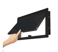 WhamtL Metal Attic Inspection Hatch with Touch Latch, Wall Access Panel for Hidden Plumbing Cables Wiring, Rectangular Drywall Service Door Cover(Black,200x150mm(8x6in))