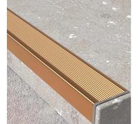 WhamtL Stair Nosing 5cm Wide Stair Edge Nosing Trim Aluminium Alloy, L Shape Threshold Transition Strip Step Protector, Outdoor Indoor Staircases Corner Guard(Gold,L 90cm (35 3/8"))