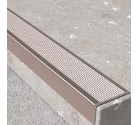 WhamtL Stair Nosing 5cm Wide Stair Edge Nosing Trim Aluminium Alloy, L Shape Threshold Transition Strip Step Protector, Outdoor Indoor Staircases Corner Guard(Rose Gold,L 150cm (59"))