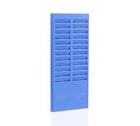 WhamtL Time Card Holder 24 / 50 Slot Time Card Holder Wall Mount, Plastic Job Ticket Rack for Warehouse Factory Workshop, Easy Install Employee Punch Card Organizer Rack(Blue,24 Pockets)