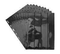 WHAMVOX 10 Sheets Pvc Stamp Album Pages Double Sided Stamp Collection Inserts Easy Carrying Black Edges Suitable for Home Display