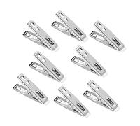 WHAMVOX 100pcs Pack Stainless Steel Clothes Clips Outdoor Washing Line Hanger Windproof Antiskid Metal Clips for Drying