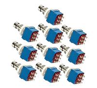 WHAMVOX 10Pcs 9-Pin 3Pdt Guitar Effects Pedal Stomp Foot Metal Switch with True Bypass and LED Indicator for Vintage Rewiring