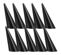 WHAMVOX 10pcs Black Acrylic Tapered Ring Display Stands Jewelry Organizer Rack for Retail and Home Accessory Storage