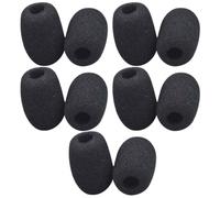 WHAMVOX 10pcs Black Sponge Microphone Covers for Lapel and Headset Mics, Mini Size Windscreens with Easy Installation and Hands-free Convenience, for Conferences and Speech Noise Reduction