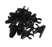 WHAMVOX 10pcs Clip on Microphone Rotatable Adjustable Angle Black Plastic Microphone Bracket Sleek Modern Style for Stage Performance and Podcast
