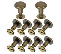 WHAMVOX 10pcs Copper round Flat Head Bookbinding Screws with Precision Craftsmanship, Versatile Use for DIY Craft Projects and Leathercraft, Golden Binding Post Screw Sets for Sturdy
