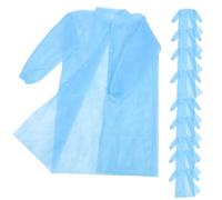 WHAMVOX 10pcs Disposable Lab Coats for Adults Breathable Non-woven Protective Suit with Convenient Buttons Lightweight Workwear for Experimental and Industrial Use