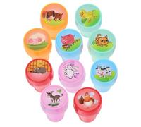 WHAMVOX 10pcs Farm Animal Stamps Boys and Girls Toys Animal Stamps Motivational Rewards for Party Classroom Easter Supplies