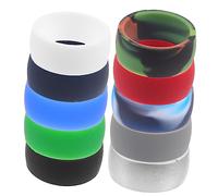 WHAMVOX 10Pcs Flexible Silicone Sports Rings for Men Breathable Comfortable Finger Rings Durable Smooth Silicone for Active