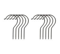 WHAMVOX 10pcs Heavy Duty Plastic Screw-in Hanger Hooks Long Black Metal Replacement Parts for DIY Clothes Rail Hanging Accessories for Home and Clothing Store Use