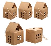 WHAMVOX 10pcs House Shaped Paper Packing Boxes Multi-function Candy Boxes with Handle for Festival Decoration and Packaging, Elegant and Delicate Design Suitable and Adults