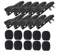 WHAMVOX 10pcs Lapel Microphone Clips Lavalier Mic Tie Clip with Covers and Windscreens for Public Speaking and Online Chatting
