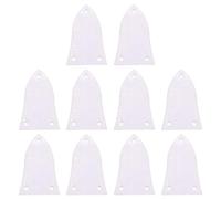 WHAMVOX 10pcs Metal Truss Rod Cover Plate Bell Shape White for Bass Guitar Neck Support Neck Stability with Screws Elegant Instrument Appearance Luxurious Visual Touch for Electric Bass