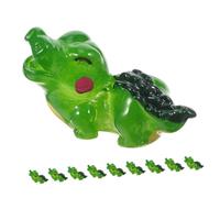 WHAMVOX 10pcs Mini Resin Animals Figures Small Alligator Statues Bulk Set for Garden and Terrarium Decoration Indoor Outdoor Miniature Animal Figurines