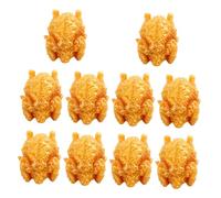 WHAMVOX 10pcs Realistic Fried Chicken Model for DIY Miniature Scenes Lifelike Artificial Fried Food Props for Photography Party Display Home and Shop Decoration