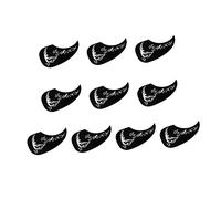 WHAMVOX 10pcs Tear Drop Acoustic Guitar Pickguard Scratch Plate for 40/41 Inch Guitar Black and Silver Self-adhesive Protective Sticker Set for Folk and Classical Accessories