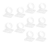 WHAMVOX 10pcs Wall Mounted Microphone Holder Clips with Adjustable Desk Mic Stand Clamp White Square Mic Brackets for Home Studio Recording
