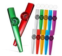 WHAMVOX 12 Pcs Metal Kazoo Multipack, Kazoo Instrument for Kids and Beginners, Lightweight Sturdy Design, for Group Playing and Performance