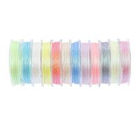 WHAMVOX 12 Rolls Glow-in-the-Dark Sewing Thread Polyester Luminous Stitching Floss for Pillowcases and Fashion Costumes, Convenient DIY Embroidery Accessory for Art Craft Enthusiasts