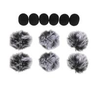 WHAMVOX 12PCS Lapel Microphone Wind Screen Kit Furry and Sponge Windproof Covers for Wireless Lavalier Mics Noise-reducing Mic Windshield for Outdoor Interviews Conferences and Broadcasts